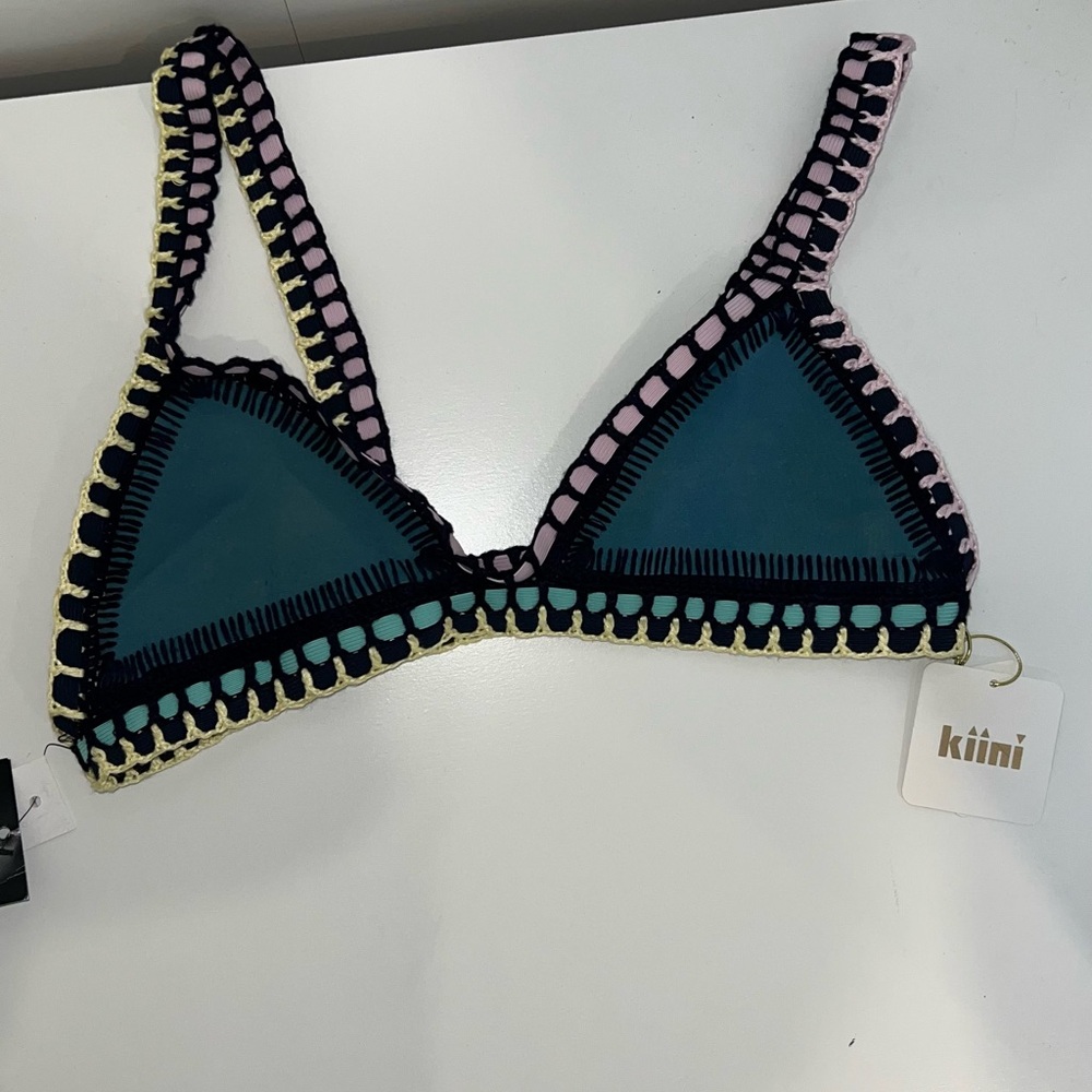 Kiini Teal Crochet Bikini Top